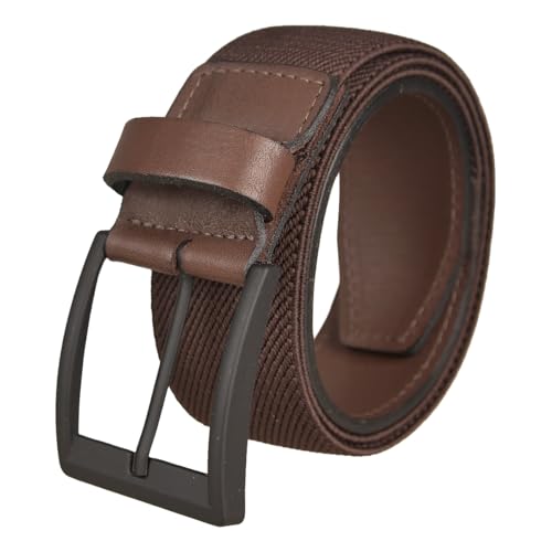 Cinto Masculino Esportivo Elástico Com Ponteira Couro Resistente (Marrom, G)