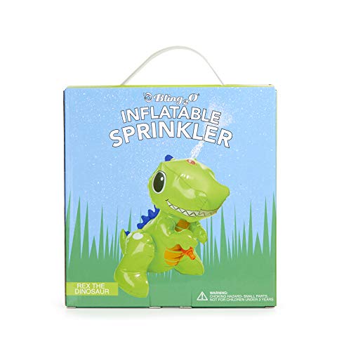 Bling2o Inflatable T-Rex Sprinkler - Rex The T-Rex Blow Up Sprinkler Toy - Fun Size 15 in Outdoor Sprinkler
