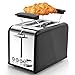 morpilot Tostapane 2 Fette Toaster, 6 Impostazioni di Tostatura, Bagel, Scongelamento e Annullamento, Vassoio Briciole, Con 1 Ripiani di Tostatura, Nero, 815W (8100)