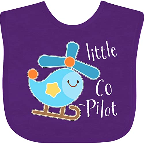inktastic Little Co-Pilot- Cute Helicopter Baby Bib Purple 314c2