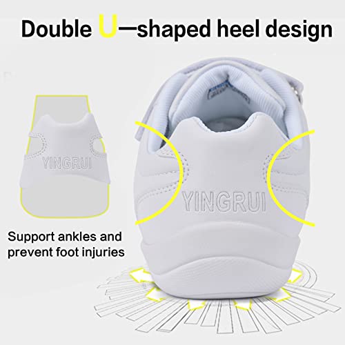 Smapavic Cheer Shoes For Youth Girls White Cheerleading Athletic Dance Shoes  Tennis Sneakers For Competition Sport Training 13 Little Kid #TOP5