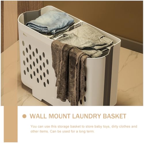 Panier à linge mural pliable double compartiment en plastique et PP