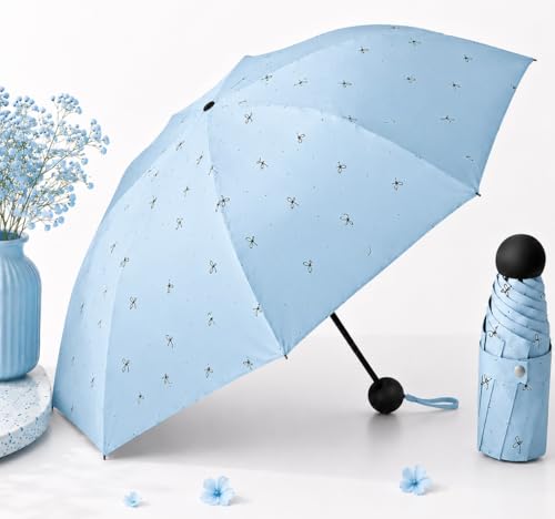 Image of Owme UV Umbrella for Women, Mini Folding Portable 2-Fold Umbrellas | Manually Open & Close for Rain and Sun Protection, Anti-Slip Handle | Windproof Umbrlla | Chata for Rain for Men -