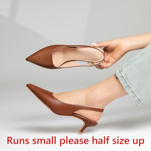 Kitten Heels for Women Closed Pointed Toe Kitty Slingback Dressy Low Heeled Pumps Fashion Casual Herls Bridal Dress Shoes3