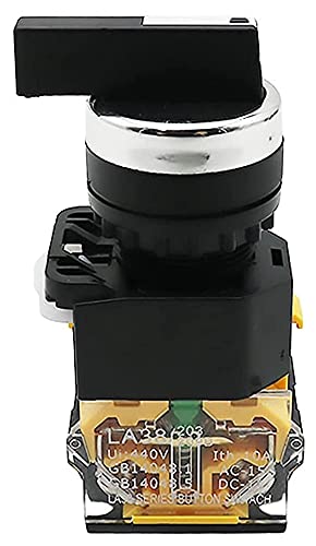 Bouton de sélecteur rotatif 22 mm 2NO positions DPST 10A pour commande électrique