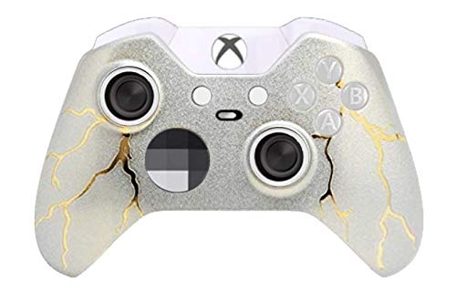White Gold Thunder Rapid Fire Custom Modded Controller Compatible with Xbox One Elite 40 Mods for All Major Shooter Games