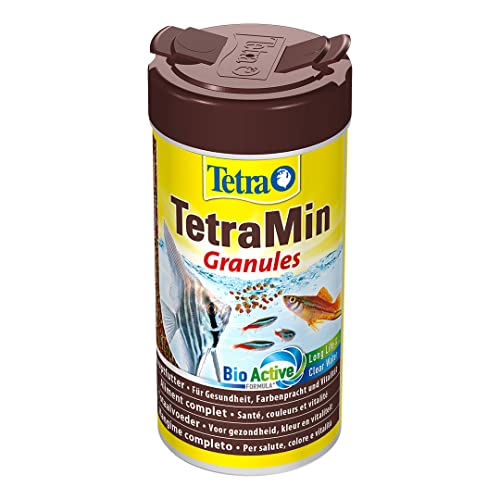 Tetra Min Granules – Comida para Peces de Descenso Lento, Ideal para Peces en la Capa Media de Agua del Acuario, Lata de 500 ml