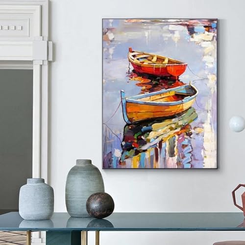 Affiche d'art mural de bateau pour salon moderne et coloré