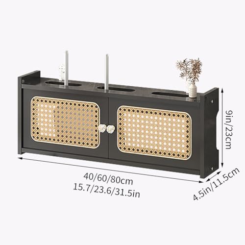 Cache-routeur WiFi en bois vert pour masquer câbles et box - 8