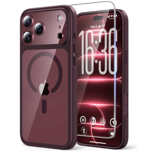 TAURI für iPhone 18 Pro Hülle 6,3" mit Schutzfolie - Burgunder – Ansicht 1