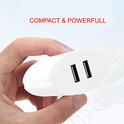 Image of Dual Port Charger for Vivo Y21T / Y 21 T Charger Original Adapter Like Wall Charger | Mobile Charger | Fast Charger | Android USB Charger With 1 Meter USB Type C Charging Data Cable (3.4 Amp, 2-Port, TOC1, White)