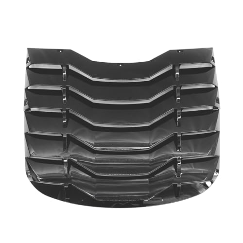 IKON MOTORSPORTS Rear Window Louver Compatible with 2024-2025 Ford Mustang 7th Gen S650 Coupe 2-Door, IKON Style ABS Plastic Gloss Black Back Windshield Sun Shade Cover Vent