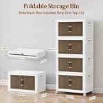 4Tier 212QT Stackable Storage Bins With Lids Portable Wheels Cabinet, White - Image 2