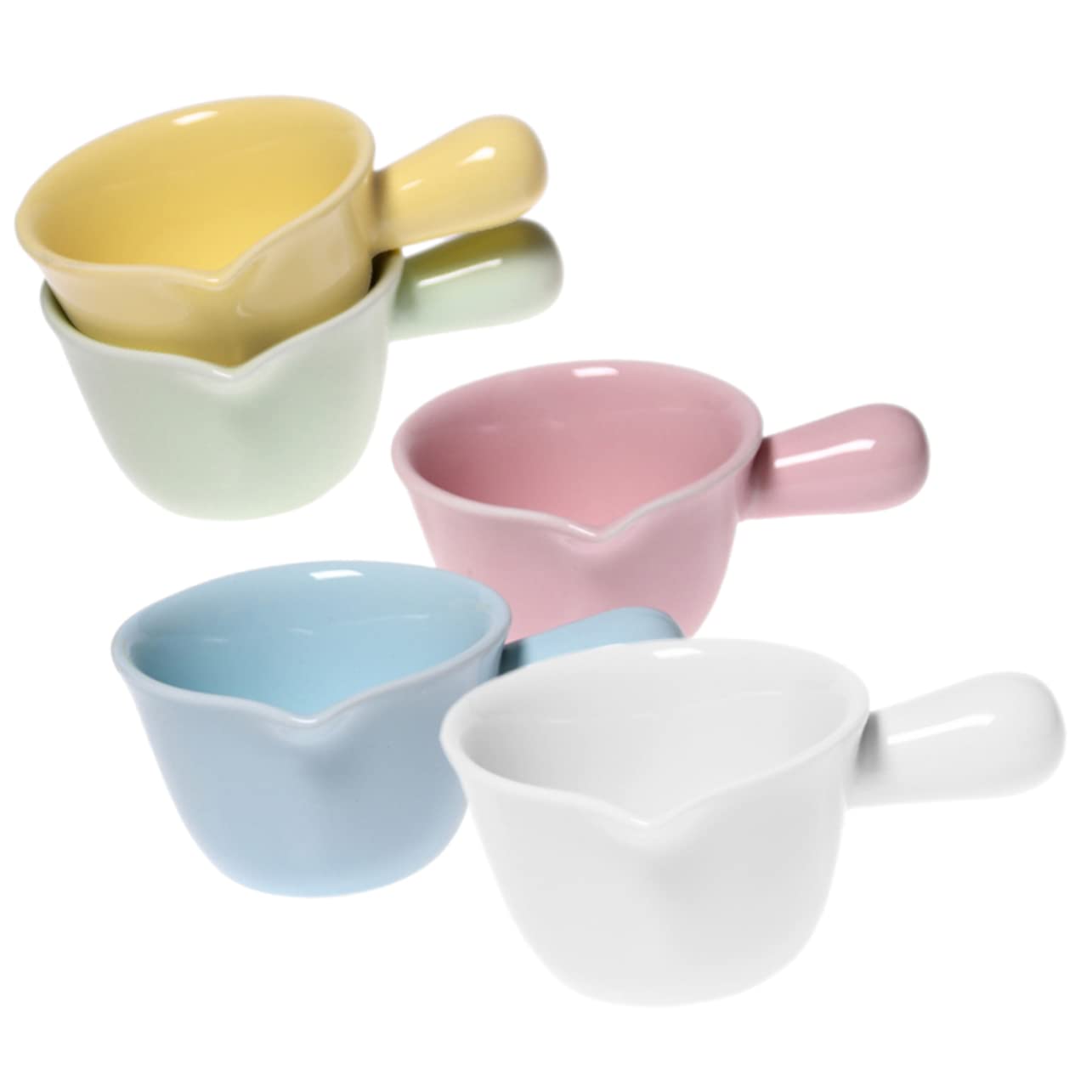 HOLIDYOYO 5pcs Ceramic Milk Cup Syrup Pitcher Porcelain Milk Jug Coffee Creamers Espresso Mini Creamer Pitcher Small Creamer Cup Milk Frothing Pitcher Small Milk Container Syrup Jug Ceramics