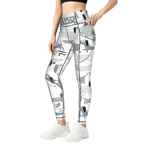 Leggings de perro salchicha con cintura alta que no se bajan al entrenar