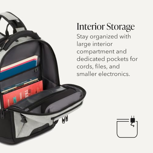 Image of SwissGear Travel Tech Pro Laptop Backpack - Fits Laptops up to 16 inch - ScanSmart TSA-Friendly Backpack with Multiple Organizer Pockets - Grey Heather