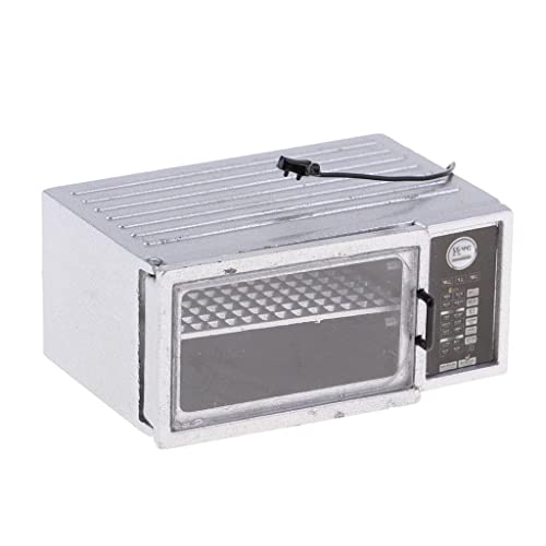 P Prettyia 1/12ドールハウス ミニチュア キッチン家具 オーブンレンジ 電子レンジ 家電模型