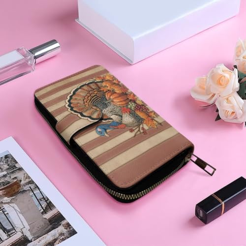 Image of COEQINE Ladies Wallets Pink Leopard Heart Black Printed Leather Phone Long Clutch Purses Check Coin Change Holder