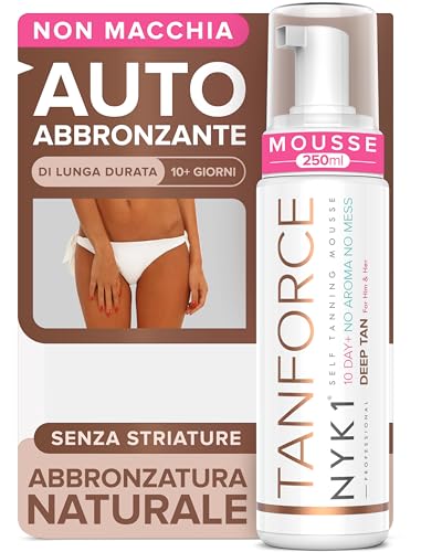 NYK1 TanForce Mousse Autoabbronzante Per Abbronzatura Naturale (250ml) Autoabbronzante Per