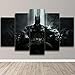 IIIUHU Impression sur Toile 5 Parties Tableau Salon Moderne XXL Mur Art Batman Throne Le Chevalier Noir Décorations Murales HD Imprimé Peinture Murale Maison Décor À La Cadre
