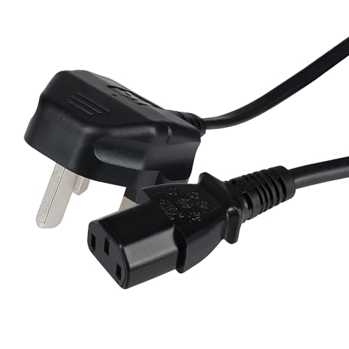 Maplin Power Lead IEC C13 Female Plug to UK 3 Pin Mains Plug 13 Amp Fuse, 2m Cable