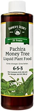 Farmer’s Secret Money Tree Liquid Plant Food Fertilizer (8oz) - Super Concentrated - Strengthen Roots and Encourage Growth in All Varieties of Money Trees
