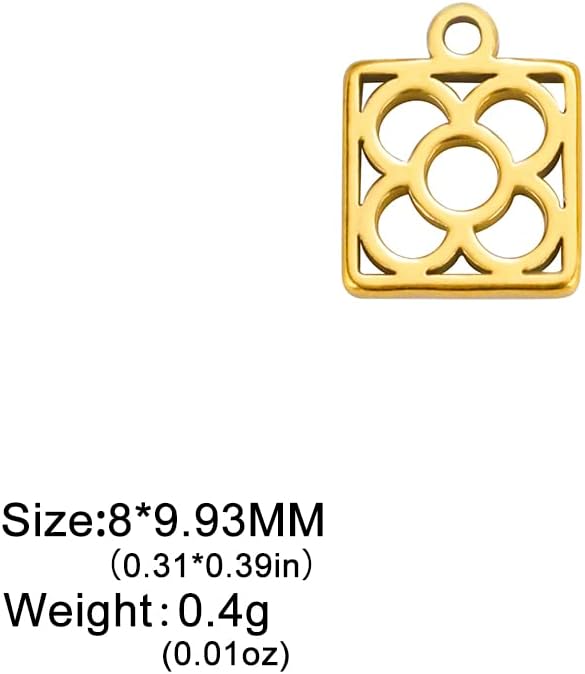 kkjoy 5Pcs Stainless Steel Plants Charms for Jewelry Making and Crafting, Assorted Pendant Mini Charm Craft Supplies Accessories for DIY Bracelet Necklace Earrings - Image 2