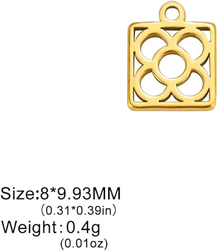 Miniatura 2 de kkjoy 5 dijes de plantas de acero inoxidable para fabricación de joyas y manualidades, varios dijes, suministros de manualidades, accesorios para