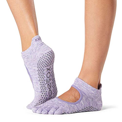 Toesox Bellarina Full Toe Grip antidérapant pour ballet, yoga, pilates, barre Toe Socks – Violet – Small