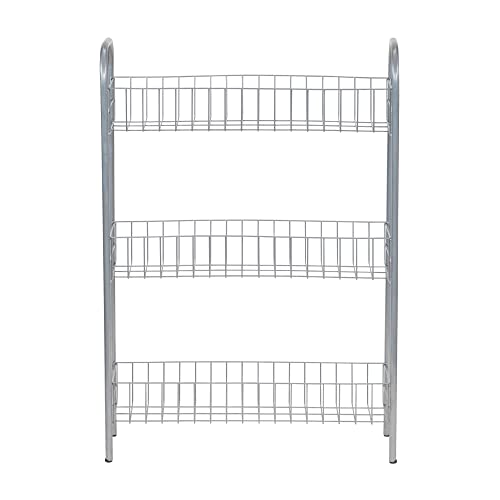 Household Essentials Slim Storage Cart, 3 Shelf Storage Cart with Wheels, Perfect for Laundry Rooms, Bathrooms, Pantries, Kitchens and More