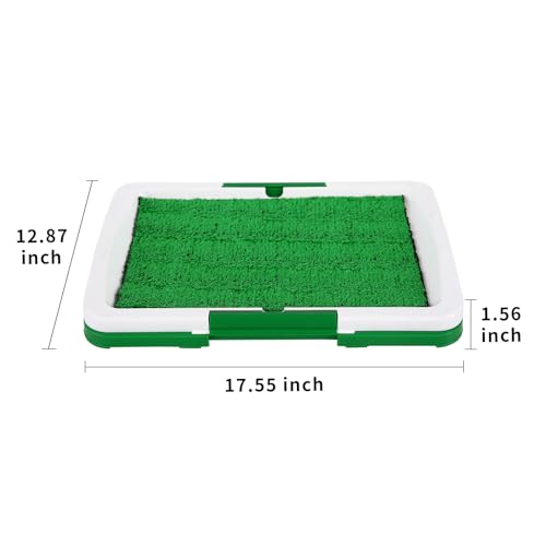 Image of Artificial Grass Pee Pad for Dogs and Small Pets, Puppy Training Potty pad 12.8 x 17.5 inches, 3-Layer Training Potty Pad with Tray, Indoor Dog Potty
