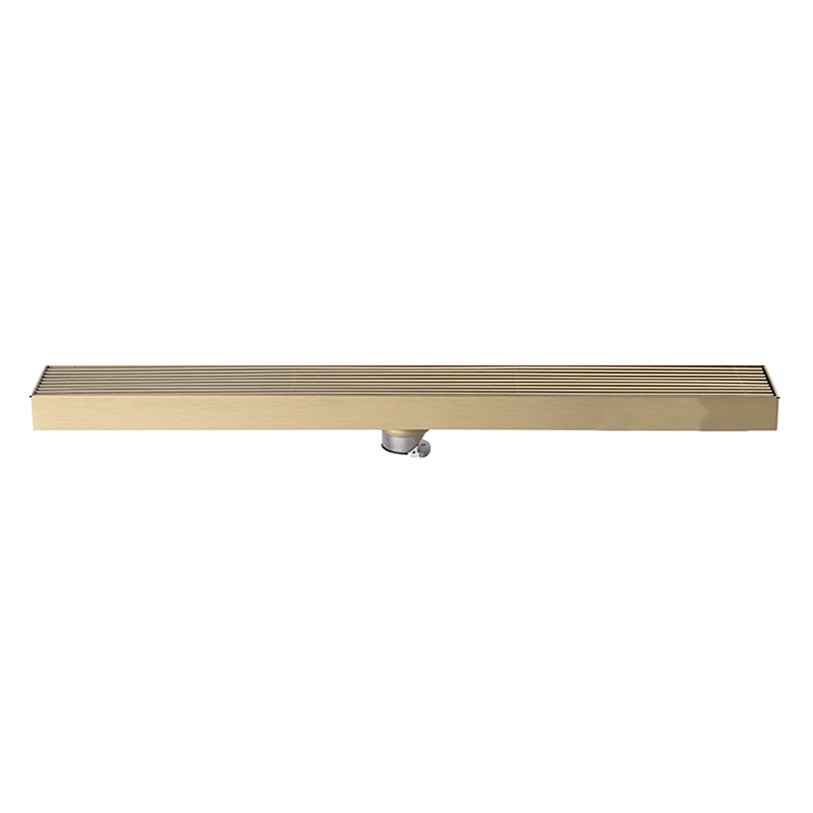 WQPMNYG Floor drain,Rectangular Shower Trench Drain with Hair Strainer, Stainless Steel Bathroom Floor Drain Grate Cover for Efficient Water Drainage and Easy Maintenance