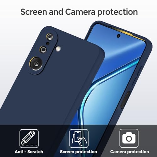 Image of SBMS Silicone Back Cover Case for Samsung Galaxy M36 5G / F36 5G | Soft Micro-Fibre Lining Inside | Camera Protection Bump | Shockproof Back Cover Case for Samsung M36 5G / F36 5G (Blue)