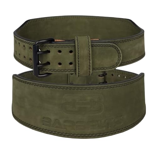 BARBELTS Correa de levantamiento de pesas de cuero de 8 mm - Cinturón de culturismo, entrenamiento de fuerza, Crossfit, cinturón de cuero para hombres y mujeres (Venom, M)
