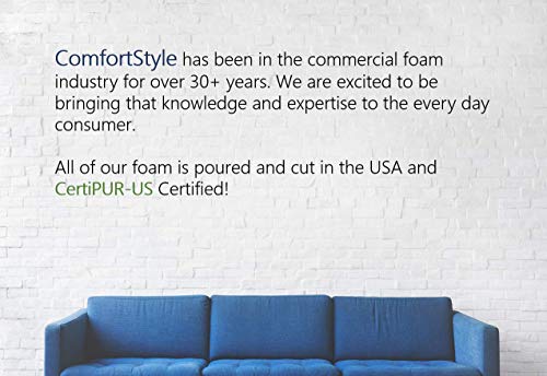 ComfortStyle Replacement Seat Cushion Upholstery Foam Pad for Sofa or Dining Chair, 2" x 24" x 82" CertiPUR-US Certified, Extra Long - Thumbnail 6