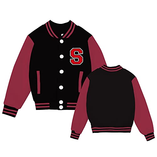 Image of BAICAIYU Kids Baseball Jackets Boys and Girls Varsity Coat Buttons Cardigan Letter Sport Letterman School Jacket