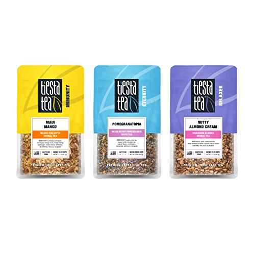 Tiesta Tea - Herbal Loose Leaf Tea Gift Box, 3 Pouches, Medium To No Caffeine, Hot & Iced Tea, Variety Pack With Herbal, White & Fruit Tea Bags, Loose Leaf Herbal Tea Assortment #TOP1