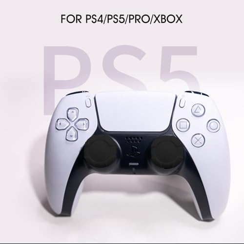 Image of PERFECTSIGHT Thumb Grip Caps for PS5 PS4 Xbox Series X /S Xbox One Switch PRO Controller Steam Deck 6 PCS Soft Rubber 3D Thumbsticks Button Joystick Cover Set, Black 6
