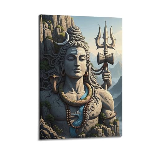Poster Shiva hindou d&eacute;co murale zen pour coin m&eacute;ditation
