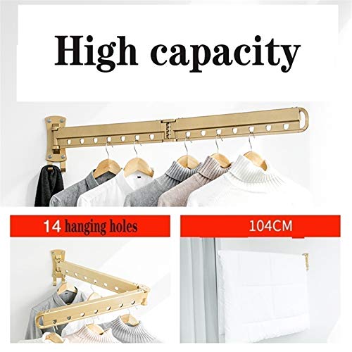Étendoir à linge mural rétractable et pliable, étirable pour balcons étroits - 4