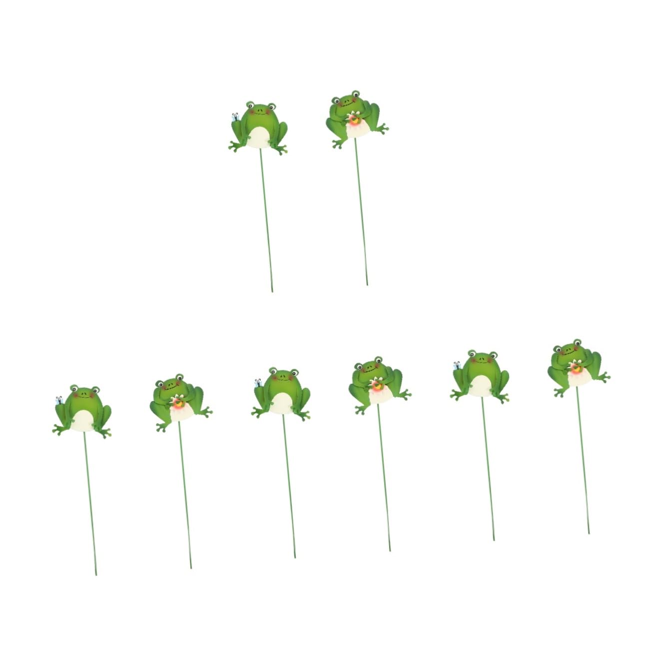 HANABASS 8stücke Gartenfrösche Dekoration Eisen Bunte Gartenstecker Für Blumenbeete Und Handgefertigte Ornamente Für Außenbereich Perfektes Für Gartenliebhaber
