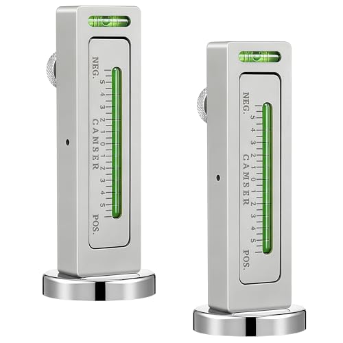 HooLing 2 Pack Magnetic Camber Alignment Tools, Universal Adjustable Camber Caster Gauge, Caster Pillar & Wheel Alignment Tool with Magnetic Base for Car Truck SUV RV Auto Tire Repair