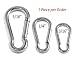 RamPro 1Pc Spring Snap Hook Carabiner Stainless Steel Clip Keychain - 3/16 to 5/16-inch, Grade 316 SS (5/16)
