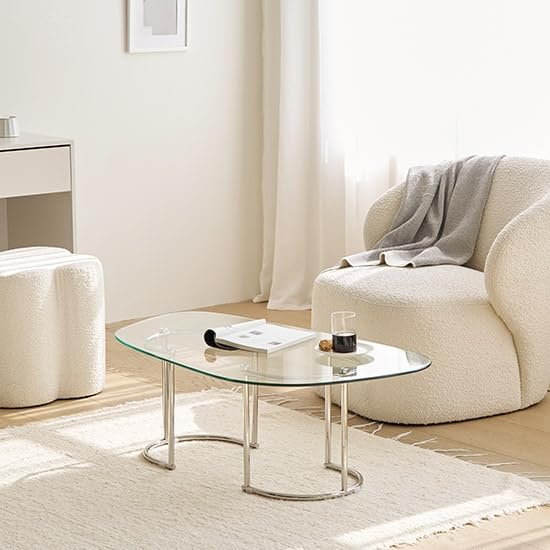Amazon.co.jp: 【Roomnhome】スプリングガラステーブル センター
