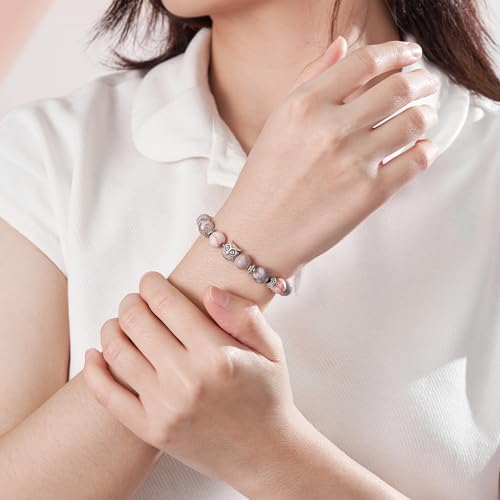 "Lucky Owl Bracelet for Women Teen with Owl Charm and Natural Stone as Birthday Chrismas Gifts2