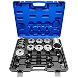 KTTOOL 37Pcs Pull and Press Sleeve Kit, Bushing Press Kit for Most Engine Cars Vehicles, Universal Seal Bearing Bushing Removal Installation Tool Kit 4 Pulling Spindles with Nuts Case