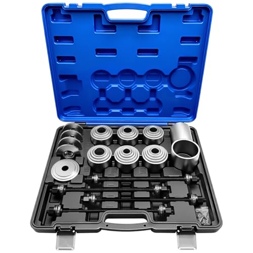 ZKTOOL プルスリーブ キット 油圧プレス37点 ベアリング除去ツール 汎用ブッシュ ナット付きプーリングスピンドル ナット付きプーリングスピンドル 車用ユニバーサルプーラープレス交換用プレススリーブ