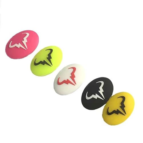 Angeer 5 Pcs Tennis Racket Vibration Dampener - Silicone Shock Absorber with Noise Reduction, Durable & Lightweight Design for Enhanced Control & Grip Stability (Bull-Head)