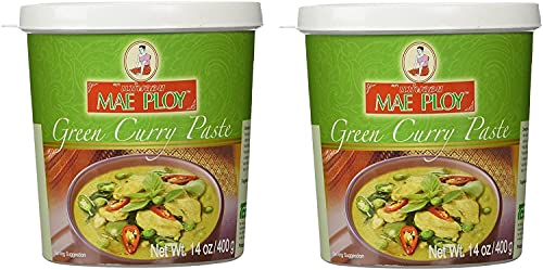 Mae Ploy Thai Green Curry Paste YrmhNa 2 Pack (14 oz jar)