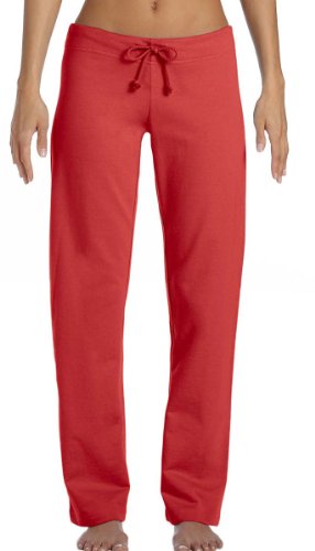 Bella Ladies Ringspun Cotton Straight Leg Fleece Pants - Red - XX - Large